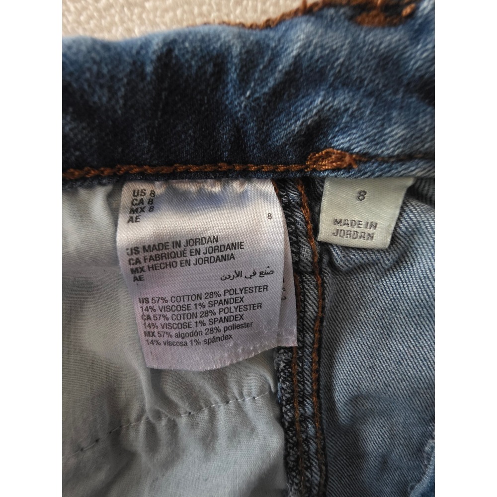 Style & Co Womens Blue Crop Flare Jeans Button Fly High Rise Size 8 Front Seam - Picture 2 of 6